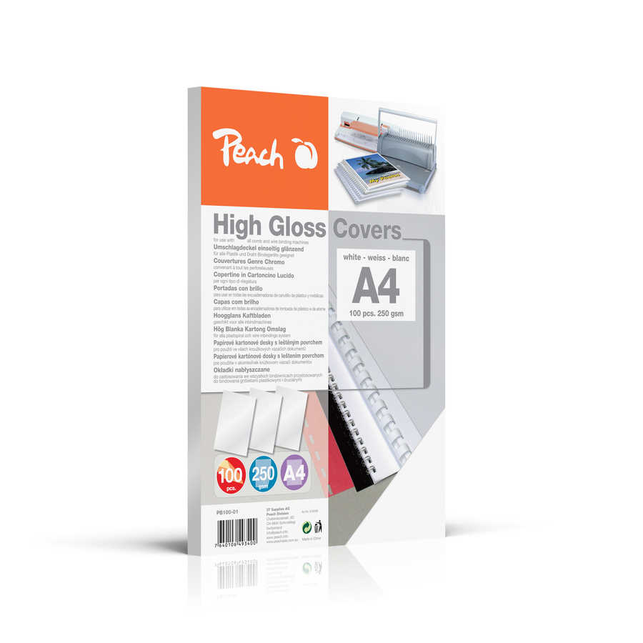 Peach  Deckblätter A4 | 250g/m2 | 100 Stück | weiss | PB100-01 
