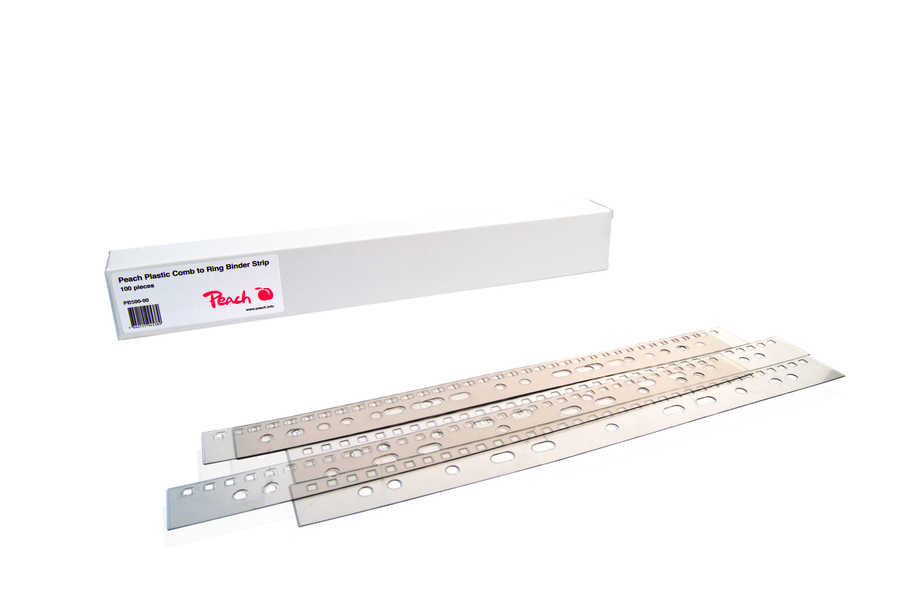 Peach  Abheftstreifen für Plastikbinderücken A4 | 21 Stanzlöcher | 100 Stück | transparent | PB500-00  