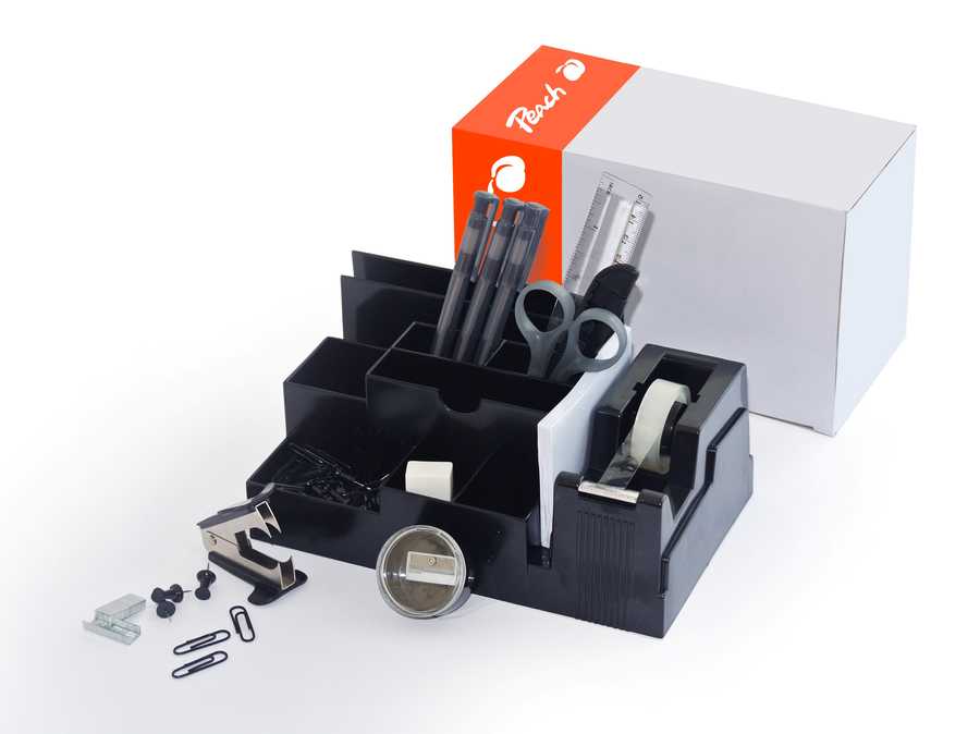 Peach  Schreibtisch Organizer, schwarz, 14-teilig 