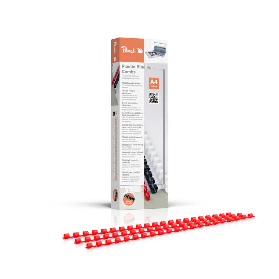 Peach  Binderücken 6mm, für 25 Blatt A4, rot, 1000 Stück, PB4060-03 