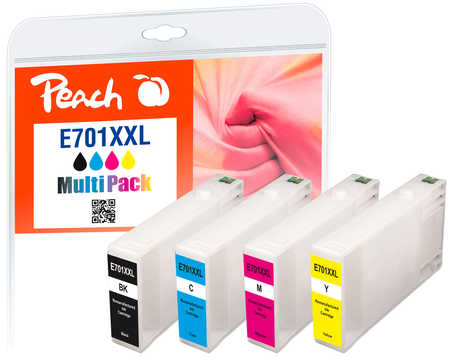 Peach  Spar Pack Tintenpatronen kompatibel zu Epson WorkForce Pro WP-4015 DN