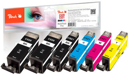 Peach  Spar Pack Plus Tintenpatronen kompatibel zu Canon Pixma MP 640 R