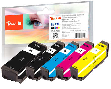 Peach  Spar Pack Tintenpatronen kompatibel zu Epson Expression Premium XP-640