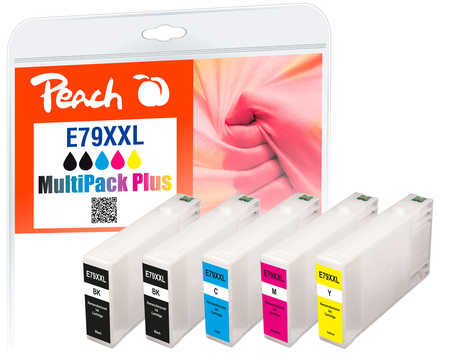 Peach  Spar Pack Plus Tintenpatronen XXL kompatibel zu Epson WorkForce Pro WF-5190 DW