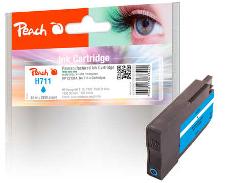 Peach  Tintenpatrone cyan kompatibel zu  HP DesignJet T 530 24 Inch