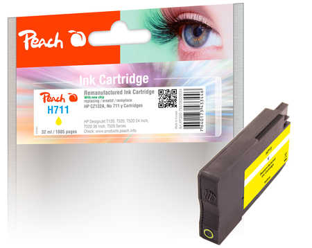 Peach  Tintenpatrone gelb kompatibel zu  HP DesignJet T 530 24 Inch