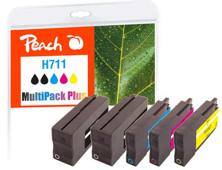 Peach  Spar Pack Plus Tintenpatronen kompatibel zu HP DesignJet T 530 24 Inch