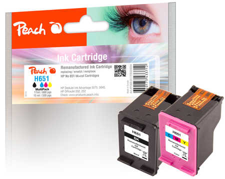 Peach  Spar Pack Druckköpfe kompatibel zu HP OfficeJet 252 Mobile