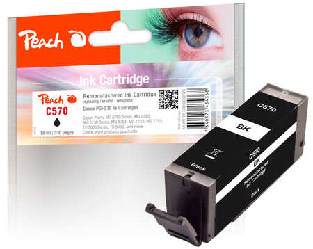 Peach  Tintenpatrone schwarz kompatibel zu Canon Pixma TS 6052