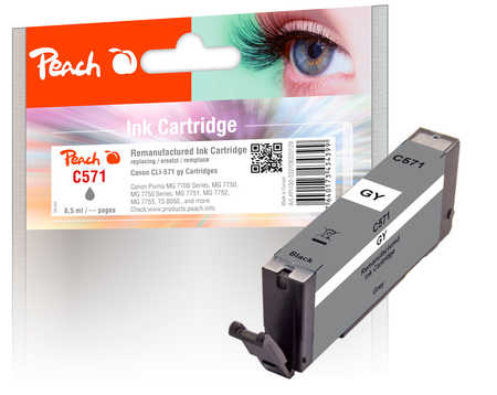 Peach  Tintenpatrone grau kompatibel zu Canon Pixma TS 9055