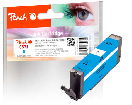 Peach  Tintenpatrone cyan kompatibel zu Canon Pixma TS 5053