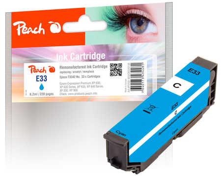 Peach  Tintenpatrone cyan kompatibel zu Epson Expression Premium XP-640
