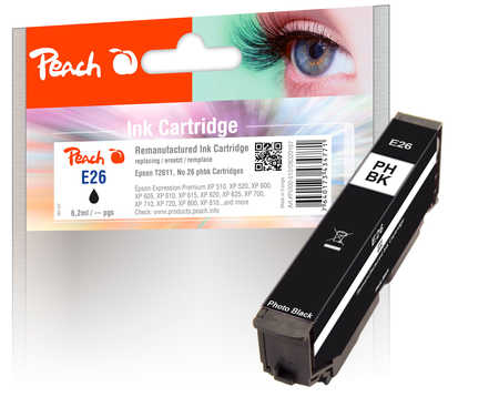 Peach  Tintenpatrone foto schwarz kompatibel zu Epson Expression Premium XP-520