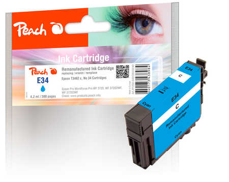 Peach  Tintenpatrone cyan kompatibel zu Epson WorkForce Pro WF-3700 Series