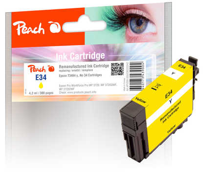 Peach  Tintenpatrone gelb kompatibel zu Epson WorkForce Pro WF-3720 DWF