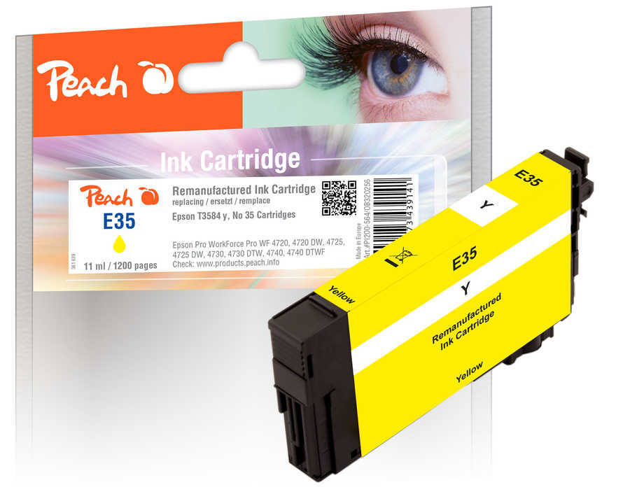 Peach  Tintenpatrone gelb kompatibel zu Epson WorkForce Pro WF-4740 DTWF