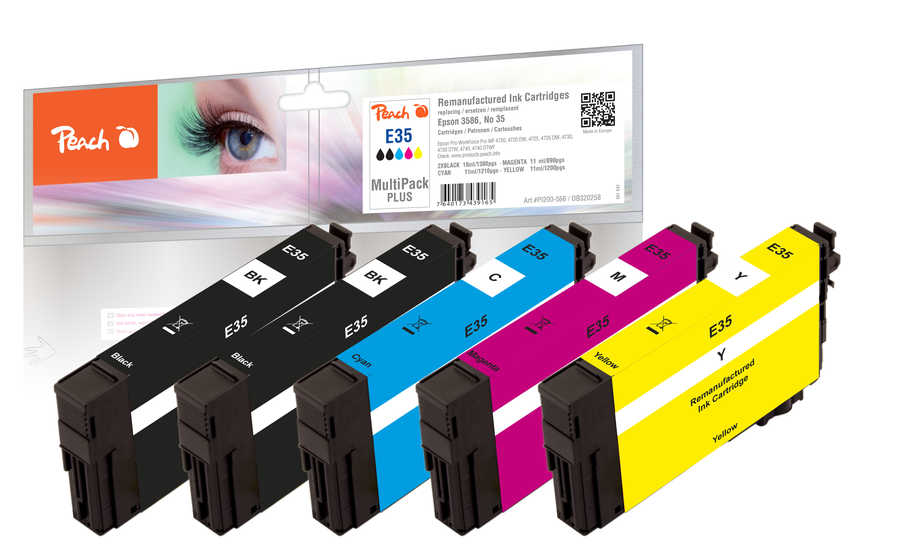 Peach  Spar Pack Plus Tintenpatronen kompatibel zu Epson WorkForce Pro WF-4740 DTWF