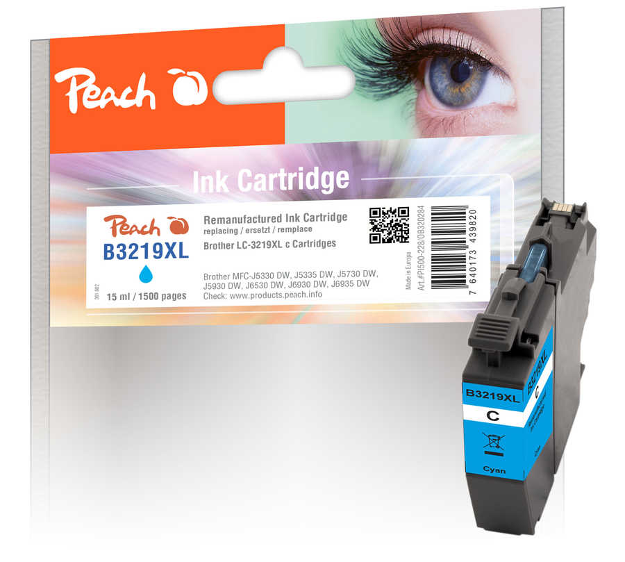 Peach  Tintenpatrone cyan XL, kompatibel zu Brother MFCJ 6935 DW