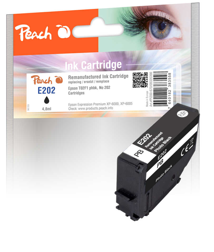 Peach  Tintenpatrone foto schwarz kompatibel zu Epson Expression Premium XP-6000
