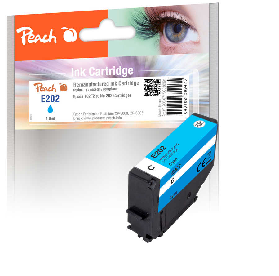 Peach  Tintenpatrone cyan kompatibel zu Epson Expression Premium XP-6000