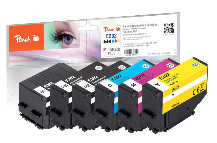 Peach  Spar Pack Plus Tintenpatronen kompatibel zu Epson Expression Premium XP-6000
