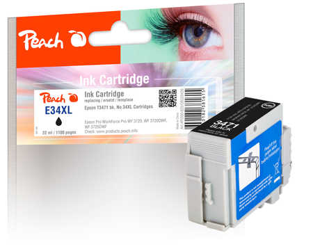 Peach  Tintenpatrone XL schwarz kompatibel zu Epson WorkForce Pro WF-3700 Series