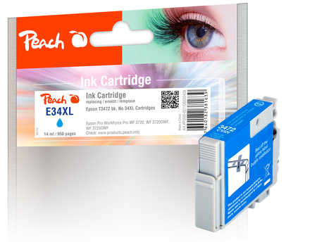 Peach  Tintenpatrone XL cyan kompatibel zu Epson WorkForce Pro WF-3700 Series