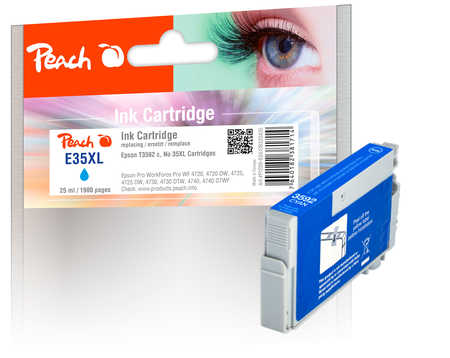 Peach  Tintenpatrone XL cyan kompatibel zu Epson WorkForce Pro WF-4740 DTWF
