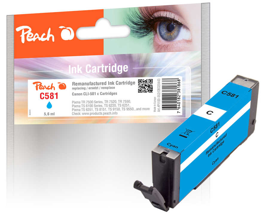 Peach  Tintenpatrone cyan kompatibel zu Canon Pixma TS 6151