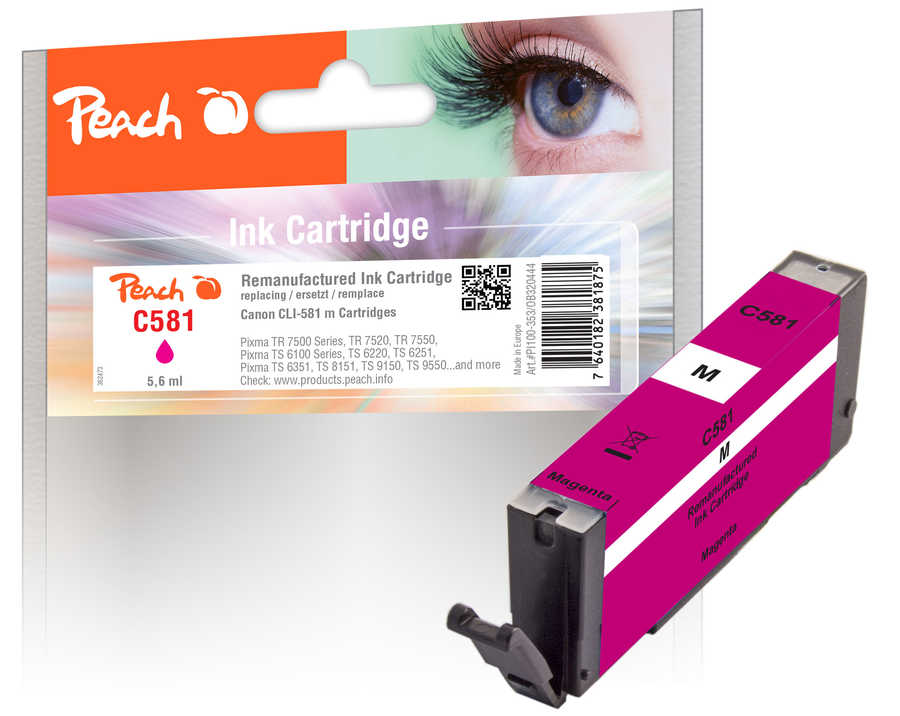 Peach  Tintenpatrone magenta kompatibel zu Canon Pixma TS 6151