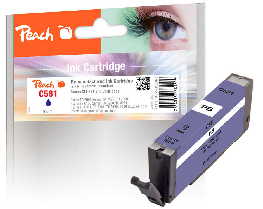 Peach  Tintenpatrone foto blau kompatibel zu Canon Pixma TS 8240