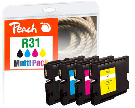 Peach  Spar Pack Tintenpatronen kompatibel zu Ricoh Aficio GX e 3300 Series