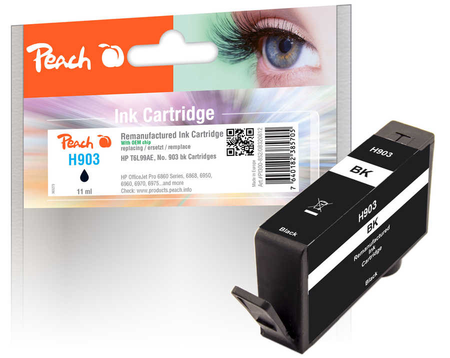Peach  Tintenpatrone schwarz kompatibel zu HP OfficeJet 6950