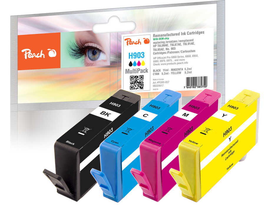 Peach  Spar Pack Tintenpatronen kompatibel zu HP OfficeJet 6950
