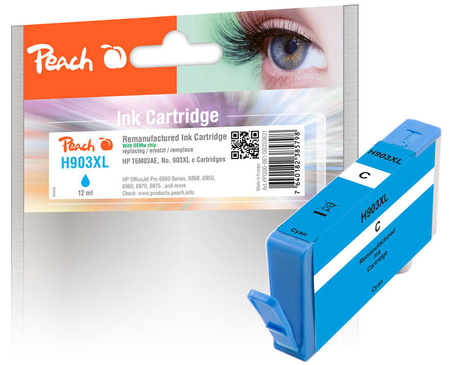 Peach  Tintenpatrone cyan kompatibel zu HP OfficeJet 6950