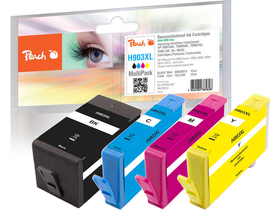 Peach  Spar Pack Tintenpatronen kompatibel zu HP OfficeJet 6950