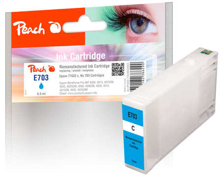 Peach  Tintenpatrone cyan kompatibel zu Epson WorkForce Pro WP-4015 DN