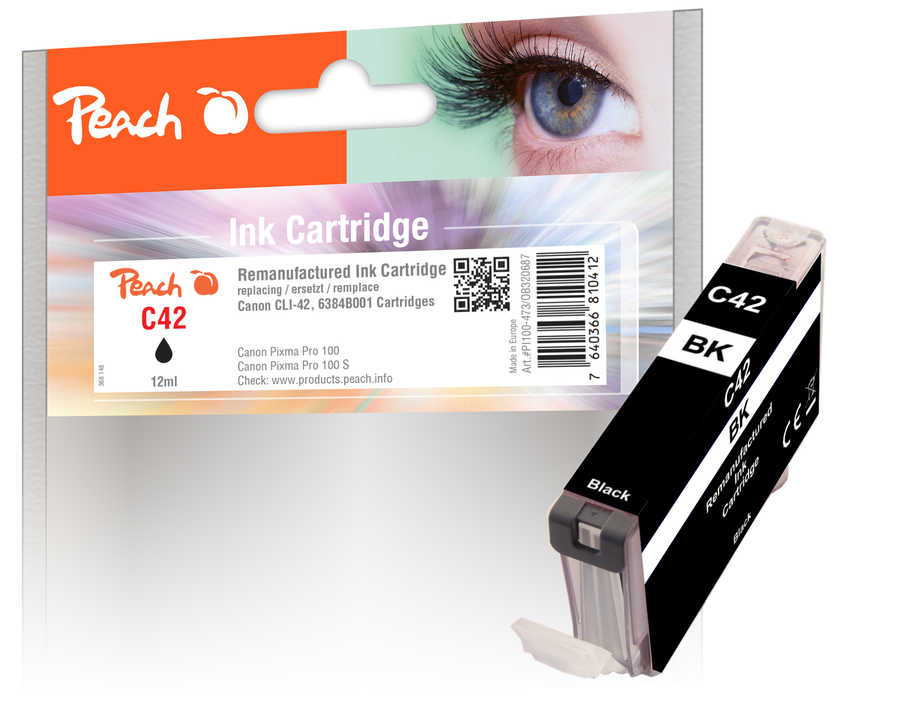 Peach  Tintenpatrone schwarz kompatibel zu Canon Pixma PRO-100