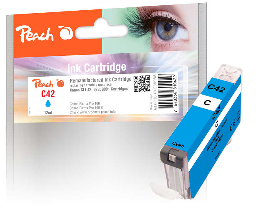 Peach  Tintenpatrone cyan kompatibel zu Canon Pixma PRO-100