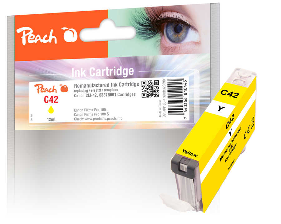 Peach  Tintenpatrone gelb kompatibel zu Canon Pixma PRO-100