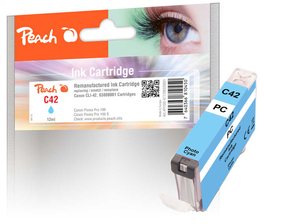 Peach  Tintenpatrone foto cyan kompatibel zu Canon Pixma PRO-100