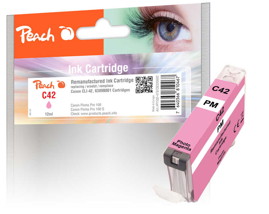 Peach  Tintenpatrone foto magenta kompatibel zu Canon Pixma PRO-100