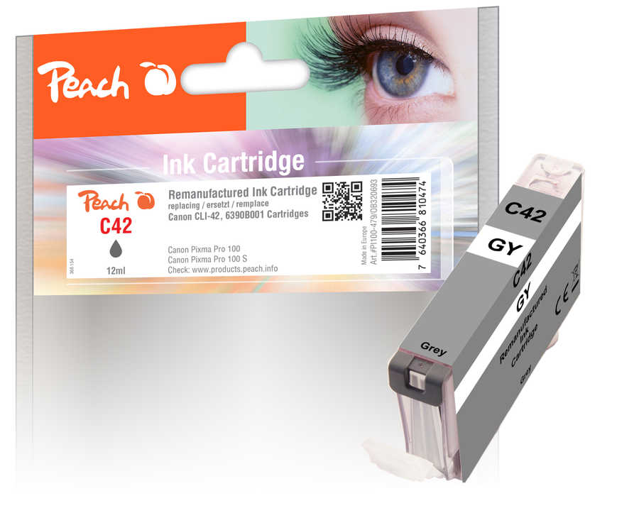 Peach  Tintenpatrone grau kompatibel zu Canon Pixma PRO-100