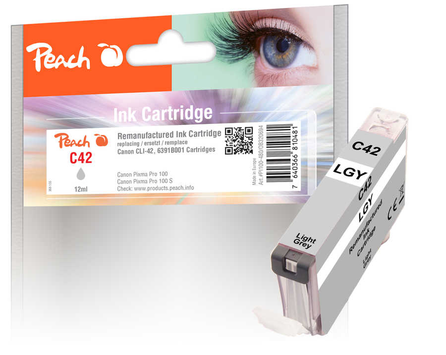 Peach  Tintenpatrone hellgrau kompatibel zu Canon Pixma PRO-100