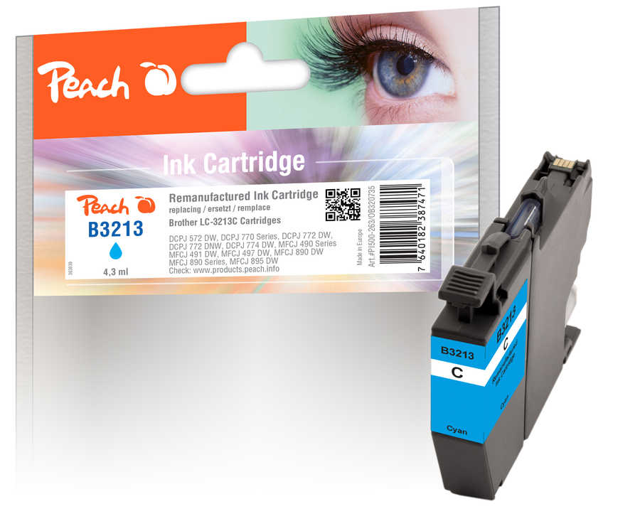 Peach  Tintenpatrone cyan XL, kompatibel zu Brother MFCJ 491 DW