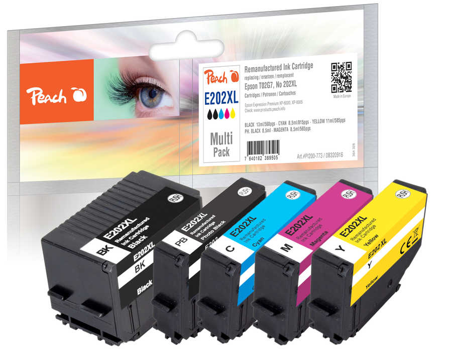 Peach  Spar Pack Tintenpatronen kompatibel zu Epson Expression Premium XP-6000