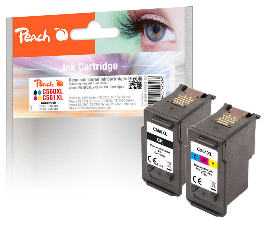 Peach  Spar Pack Tintenpatronen kompatibel zu Canon Pixma TS 5353