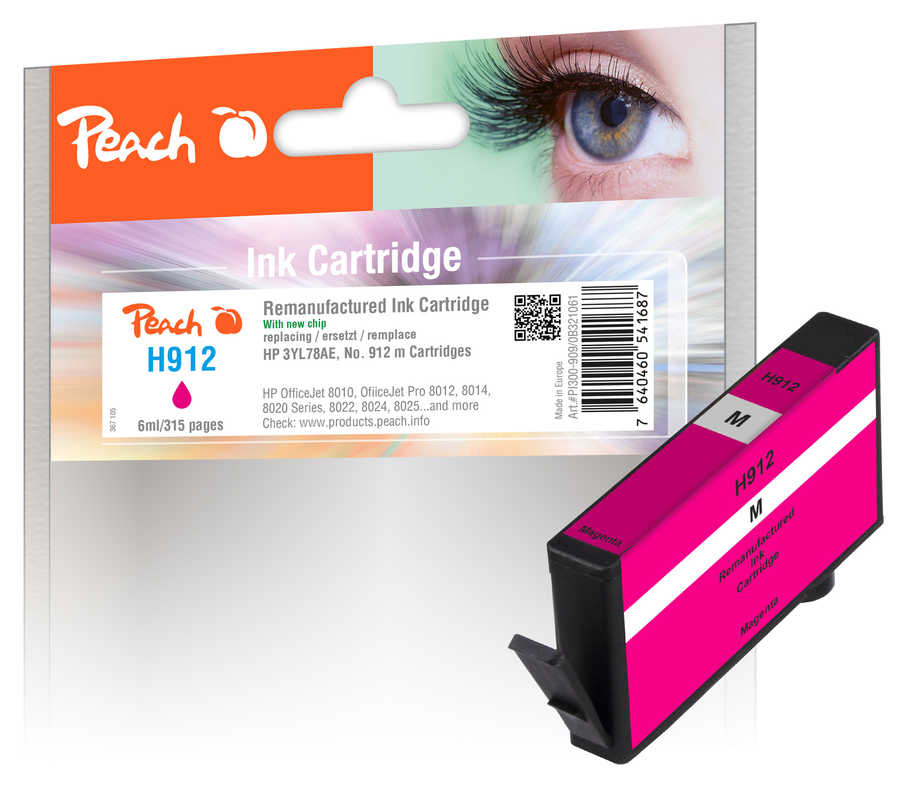 Peach  Tintenpatrone magenta kompatibel zu HP OfficeJet 8010