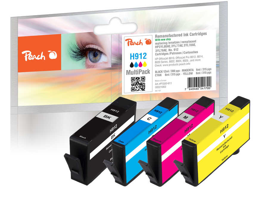 Peach  Spar Pack Tintenpatronen kompatibel zu HP OfficeJet 8010