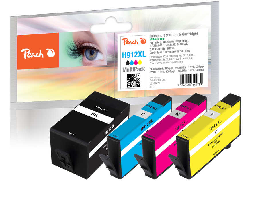 Peach  Spar Pack Tintenpatronen kompatibel zu HP OfficeJet 8010
